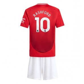 Manchester United Marcus Rashford #10 Dětské Domácí dres komplet 2024-25 Krátký Rukáv (+ trenýrky)